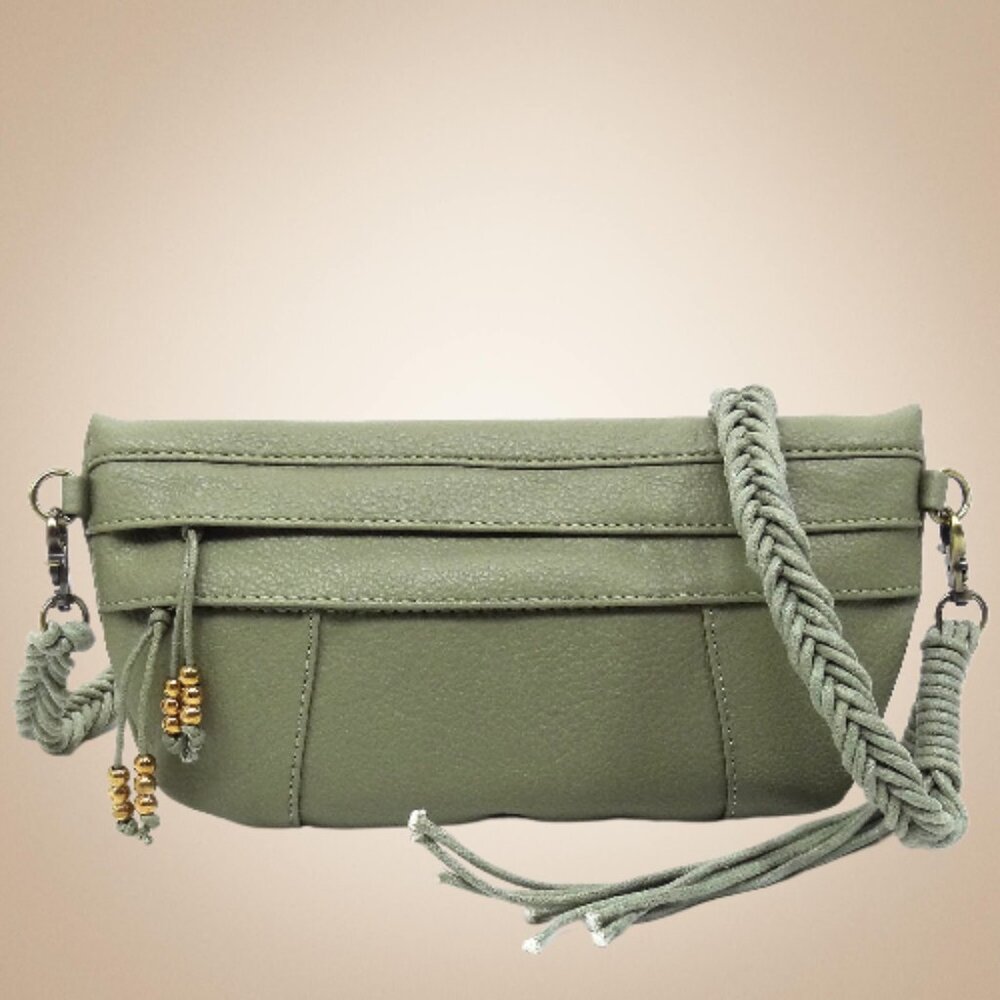 Braided Tassel Strap Crossbody Bag